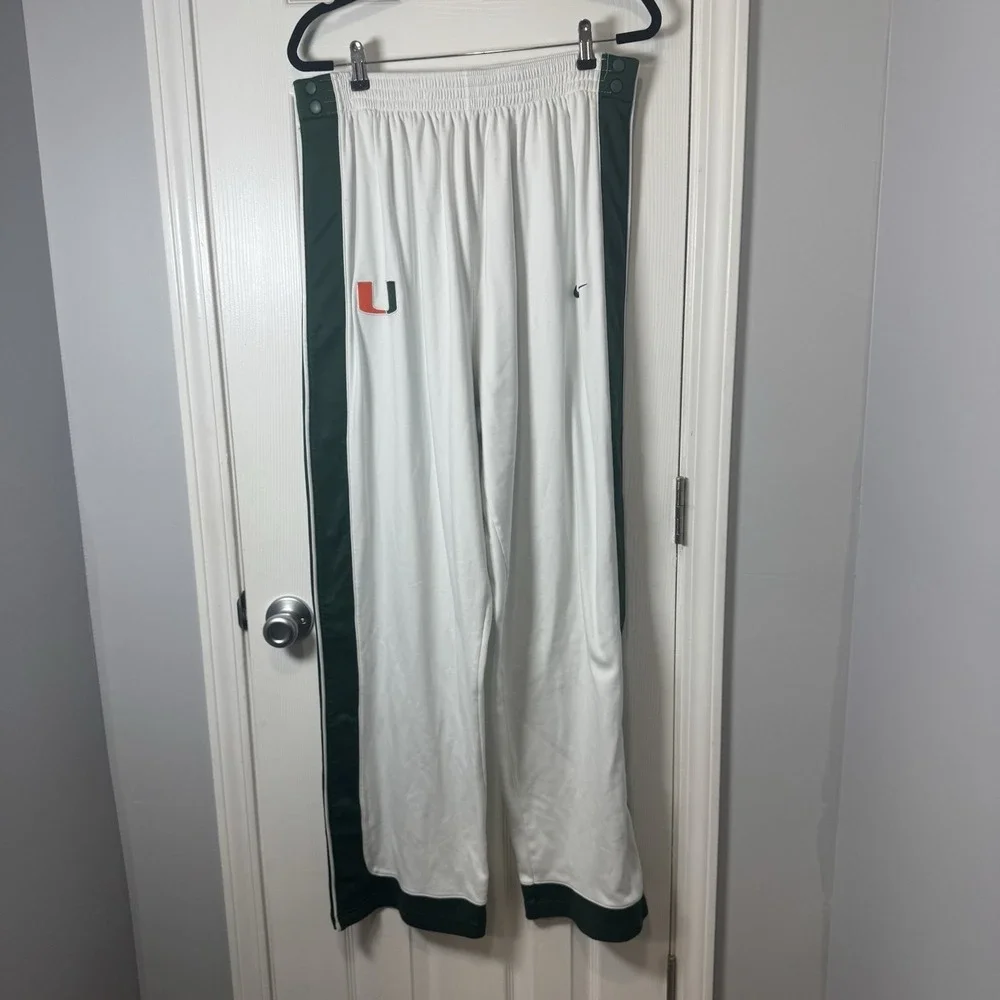 MIAMI HURRICANES TEAM ISSUED USED WHITE NIKE BUTTON‎ DOWN PANTS SIZE Xxl 2x VTG